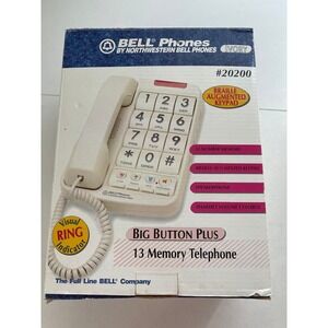 Northwestern Bell Big Button Plus 20200 Ivory Corded Phone Braille Keypad New